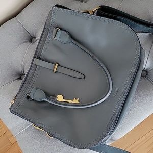 Fossil Blue Leather Satchel Purse